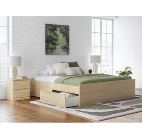 Onita Natural King Platform Storage Bed with 2 Drawers