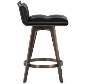 Stafford Bravo Black Upholstered Swivel Counter Height Stool