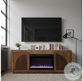 Eclipse Bourbon And Walnut 65" Fireplace TV Stand