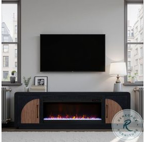 Eclipse Clove And Natural Walnut 82" Fireplace TV Stand