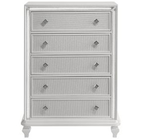 Stardust White 5 Drawer Chest with LED