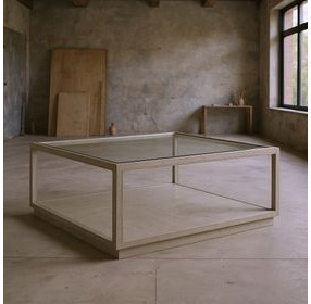 Glaze Bezel Square Glass Top Cocktail Table