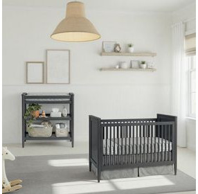 Modern Nursery Iron Ore Convertible Crib