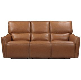 Portland Desert Leather Lay Flat Power Reclining Living Room Set with Power Headrest and USB Charging