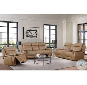 FinesseCraft Saddle Leather Zero Gravity Power Reclining Living Room Set with Power Headrest and USB Charging