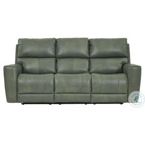 Lioran Sage Moss Leather Zero Gravity Power Reclining Living Room Set with Power Headrest and USB Charging