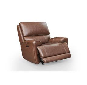 Highland Brown Coffee Leather Zero Gravity Glider Power Recliner with Power Headrest and USB Charging