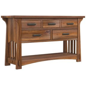 Eldora Saddle Brown Rectangular Sofa Table
