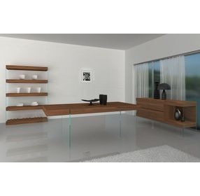 Elm Walnut 78" Rectangular Dining Table