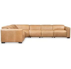 Billings Brown 6 Piece Leather Power Motion Sectional