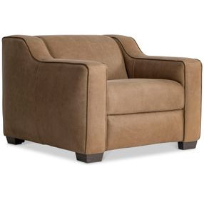 Flynn Tan Leather Upholstered Power Motion Chair