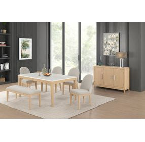 Essence Natural and White 3 Door Marble Top Server