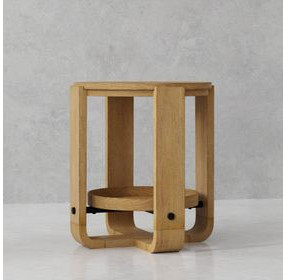 Escape Glazed Natural Oak Round End Table