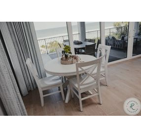 Bay Harbor Weathered White 45" Round Dining Room Set