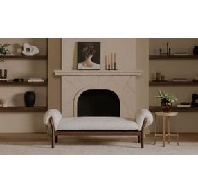 Cardero Ivory and Brown Upholstered Daybed