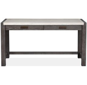 Plum Creek Ravenwood Black and White 60" Marble Top Writing Desk