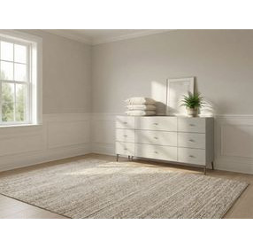 Zest Cream and Gray 9 Drawer Dresser