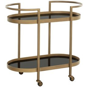 Bartlett Antique Brass Bar Cart