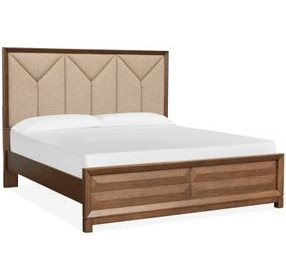 Callisto Bourbon Brown and Santa Cruz California King Upholstered Panel Bed