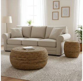 Banyan Natural Round Occassional Table Set