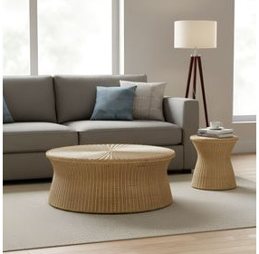 Solaris Natural Round Occassional Table Set