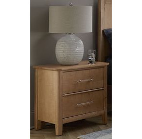 Nordhaven Clear Maple 2 Drawer Nightstand