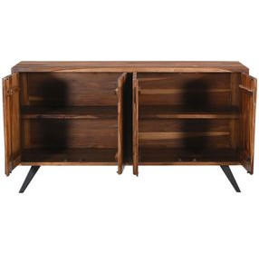 Rosewood Natural Sheesham 4 Door Sideboard