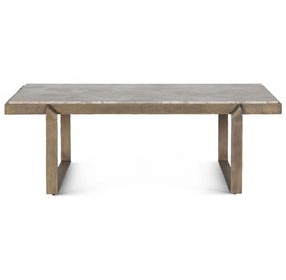 Rhodes Antique Brass and Marble Top Rectangular Occasional Table Set