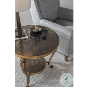 SF51 Antique And Brass Lamp Table