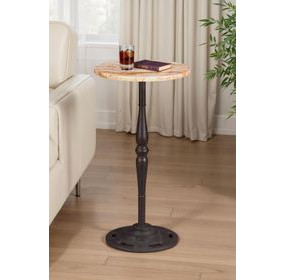 Rochester Retro Impulse and Natural Round Marble Top Side Table