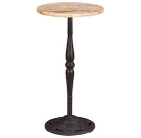 Rochester Retro Impulse and Natural Round Marble Top Side Table