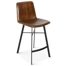 Brisbane Chestnut Leather Murphy Counter Height Stool