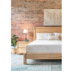 Alpine Distressed Oak 2 Drawer Nightstand