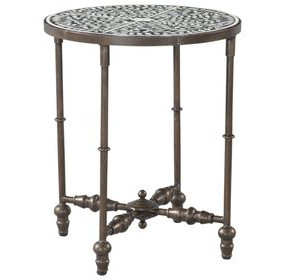 Ozark Black Floral Horn Inlay Rectangular Side Table