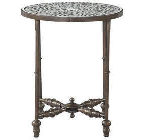 Ozark Black Floral Horn Inlay Rectangular Side Table