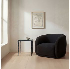 Mari Clear and Black Square Glass Top Side Table