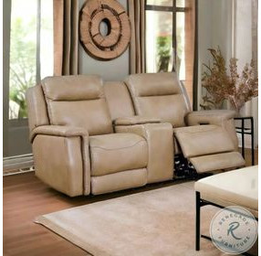 FinesseCraft Saddle Leather 77" Zero Gravity Power Reclining Console Loveseat with Power Headrest and USB Charging