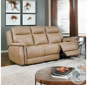 Fischer Saddle Leather 86" Zero Gravity Power Reclining Sofa with Power Headrest and USB Charging