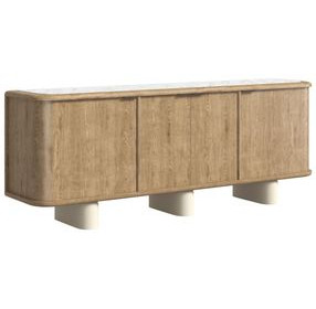 Verge Brown and White 4 Door Credenza
