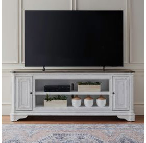 FIRE-244-TV82FTS Antique White and Weathered Bark 82" TV Stand