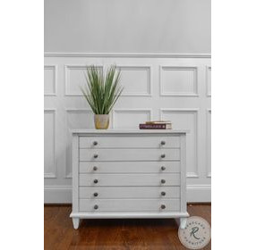 Coastal Point Fresh White and Soft Grey Glaze 3 Drawer Chest with USB Charging