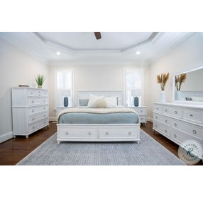 Coastal Point Fresh White and Soft Grey Glaze 7 Drawer Chest