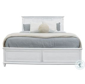 Coastal Point Fresh White and Soft Grey Glaze Bedroom Set