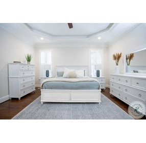 Coastal Point Fresh White and Soft Grey Glaze Bedroom Set