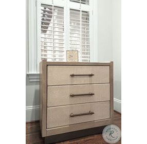 Vista Verde Muted Earth Tones and Clay Woven 3 Drawer Nightstand with USB Charging