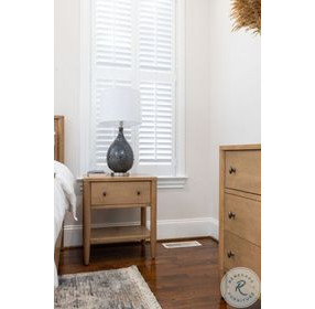 Maplewood Warm Maple 1 Drawer Nightstand with USB Charging