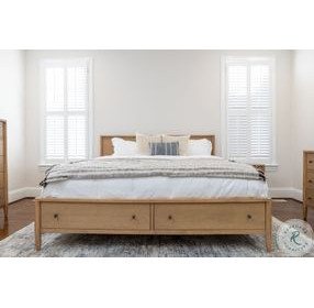 Maplewood Warm Maple King Low Profile Platform Bed with Storage