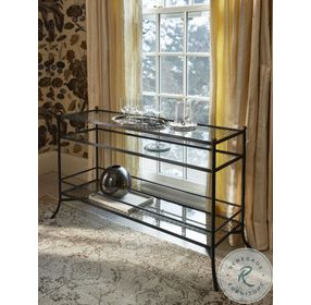 Tom Tom Glass And Rustic Black Console Table