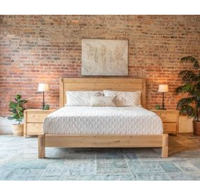 Alpine Distressed Oak Queen Platform Bed