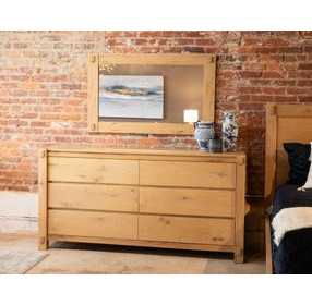 Alpine Distressed Oak 6 Drawer Dresser